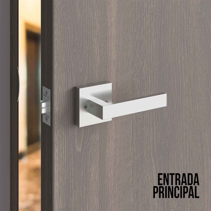 Cerradura chapa tubular premium palanca escudo cuadrado para puerta de paso