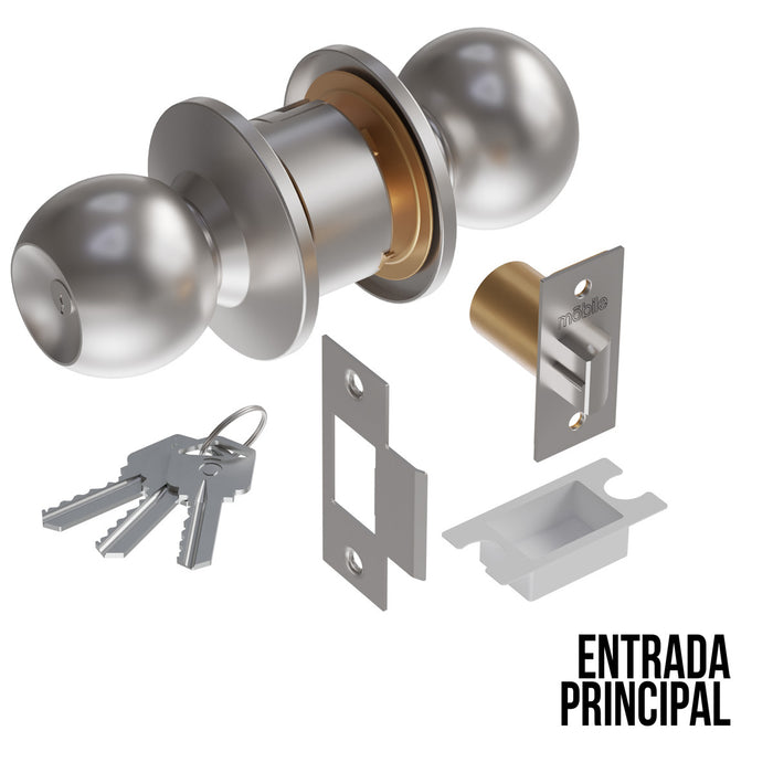 Cerradura chapa pomo estándar cilíndrica puerta de paso