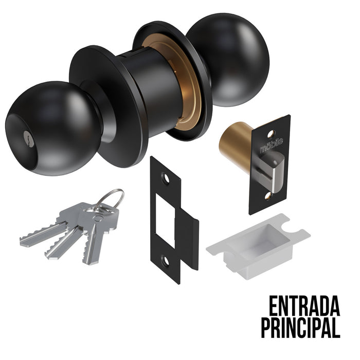 Cerradura chapa pomo estándar cilíndrica puerta de paso