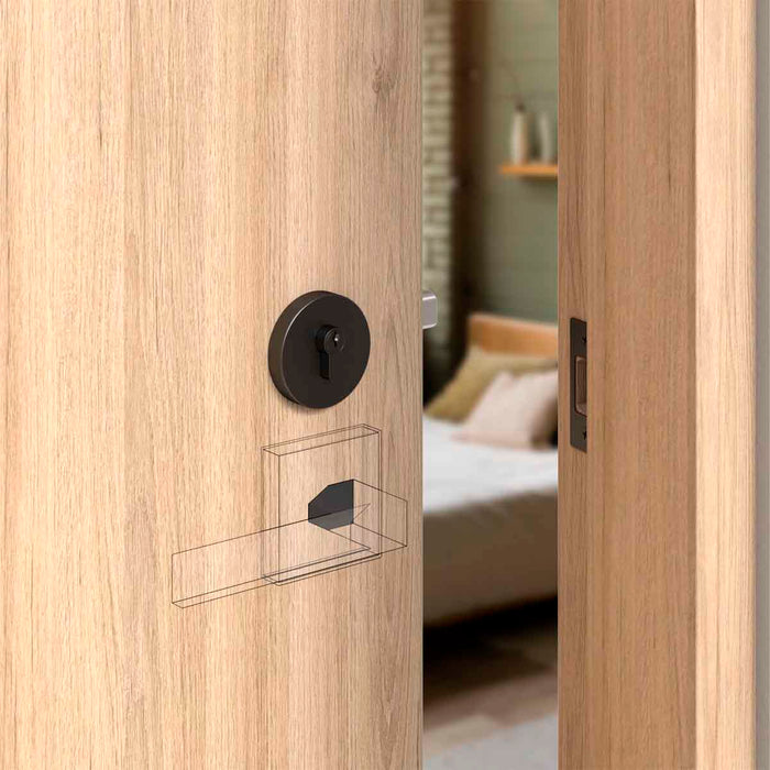 Cerrojo tubular premium escudo redondo puerta principal llave-mariposa