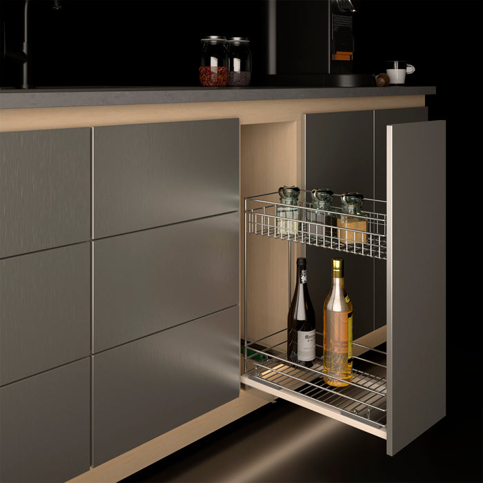 Canasta multiusos dos niveles con riel cierre lento