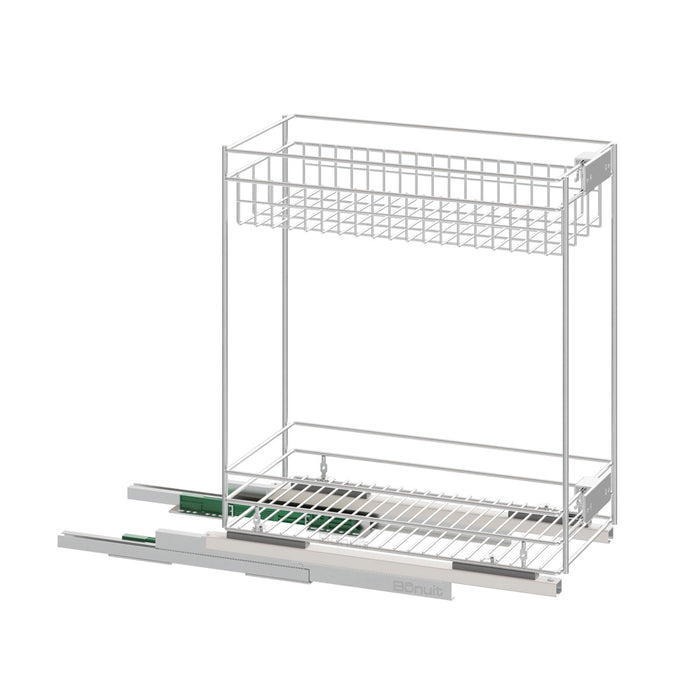 Canasta multiusos dos niveles con riel cierre lento