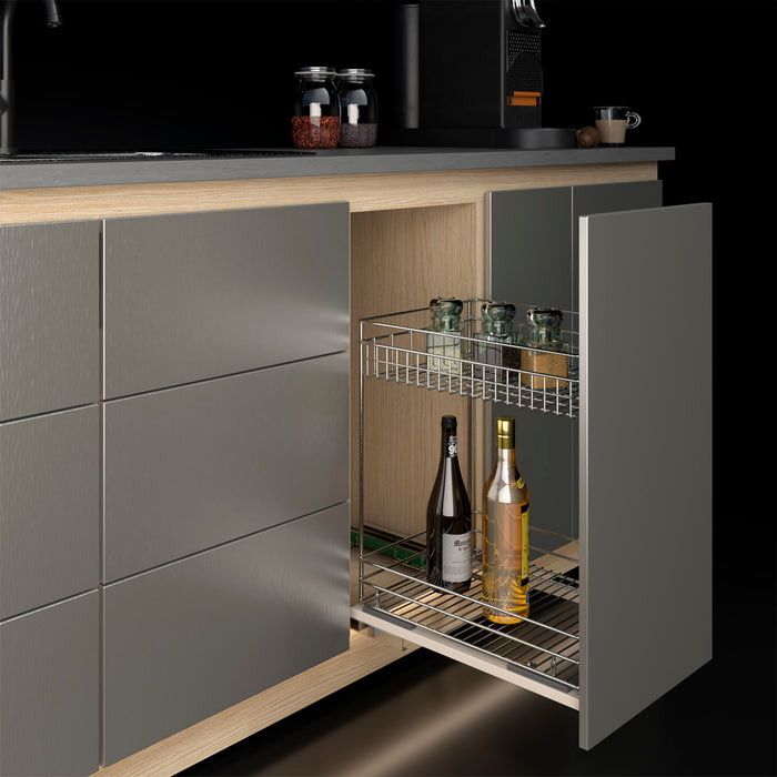 Canasta multiusos dos niveles con riel cierre lento