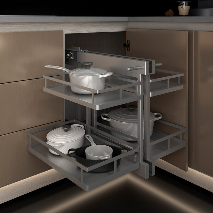 Canasta esquina mágica derecha e izquierda gris antracita