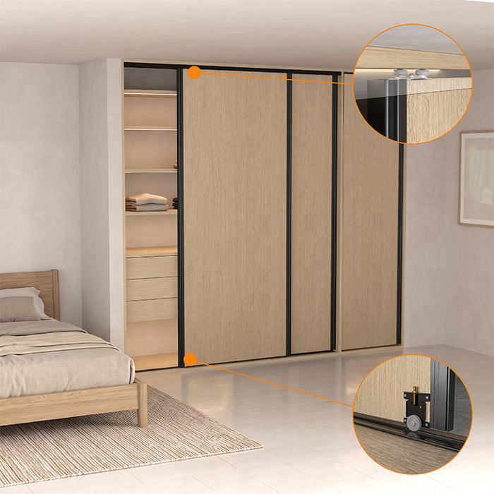 herrajes kit de rodamientos sistema corredizo cordobesa o amazonas para puerta closet madecentro