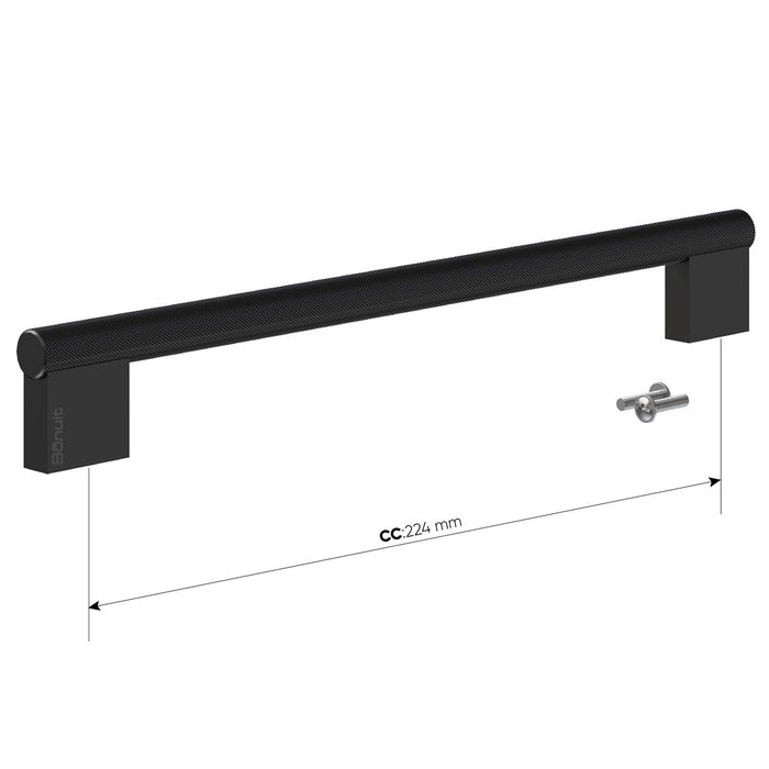 Manija en aluminio diseño trenzado color negro