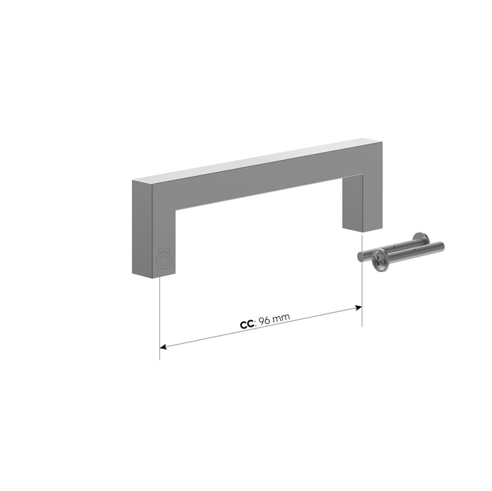 Manija rectangular en aluminio níquel cepillada