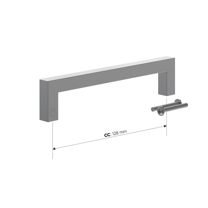 Manija rectangular en aluminio níquel cepillada