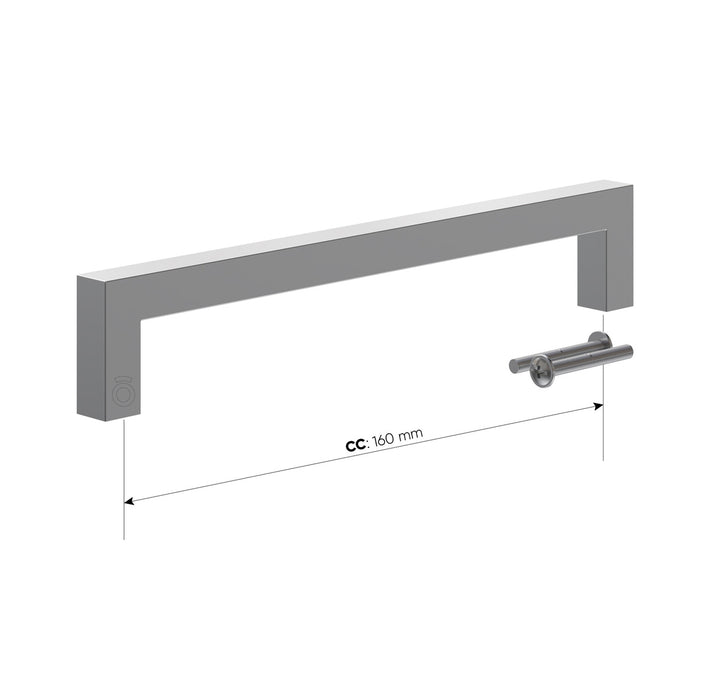 Manija rectangular en aluminio níquel cepillada