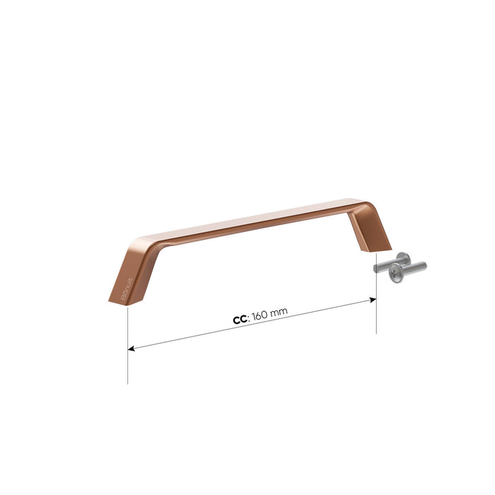 Manija en Zamak dorada, oro rosa, cromada o pintura electrostática negra