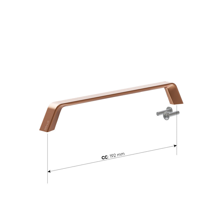 Manija en Zamak dorada, oro rosa, cromada o pintura electrostática negra