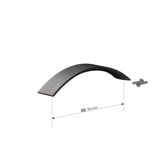 Manija arco en aluminio negra o anodizada