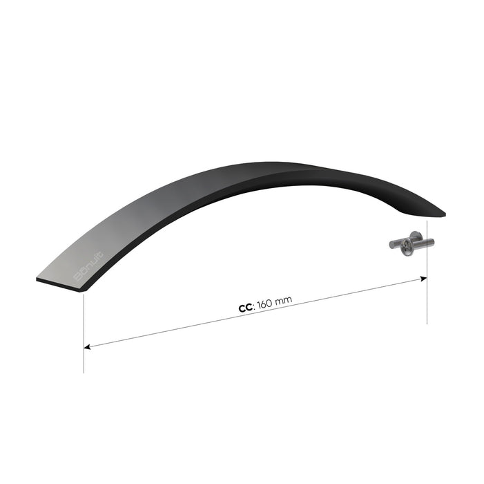 Manija arco en aluminio negra o anodizada