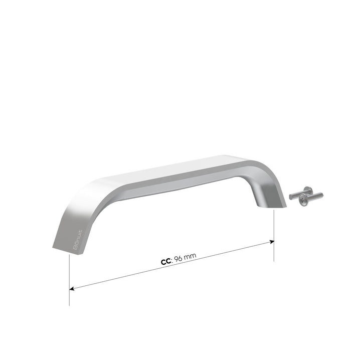 Manija de aluminio en arco, níquel o negra