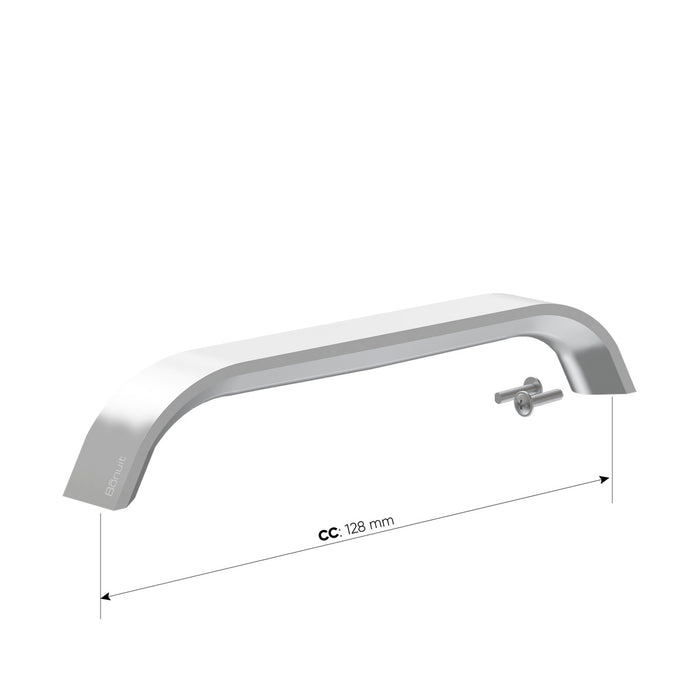 Manija de aluminio en arco, níquel o negra