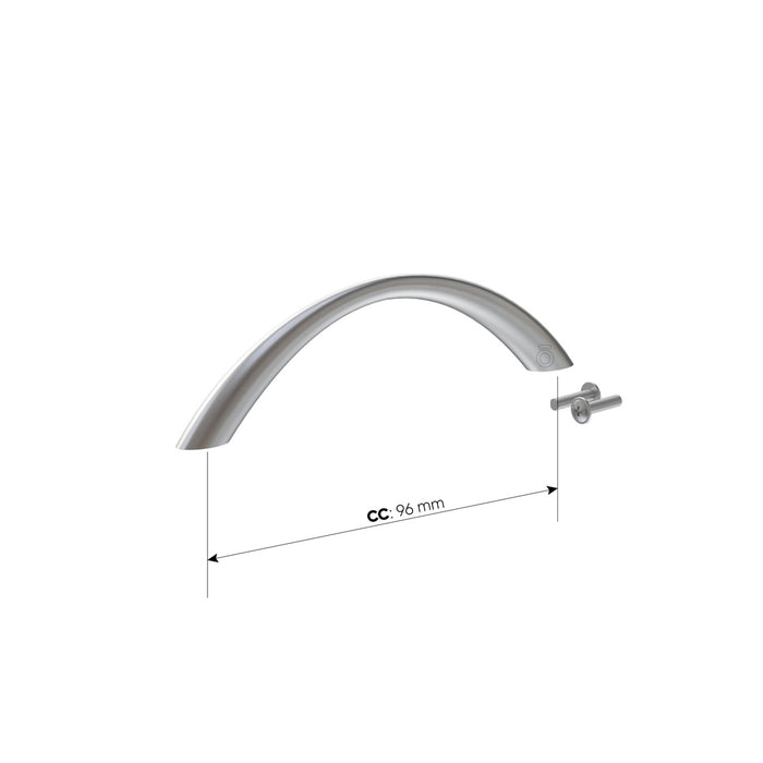 Manija zamak en arco níquel cepillado