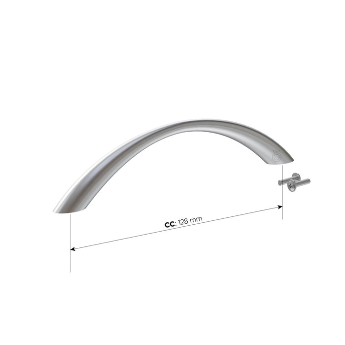 Manija zamak en arco níquel cepillado
