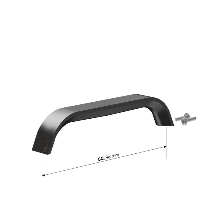 Manija de aluminio en arco, níquel o negra