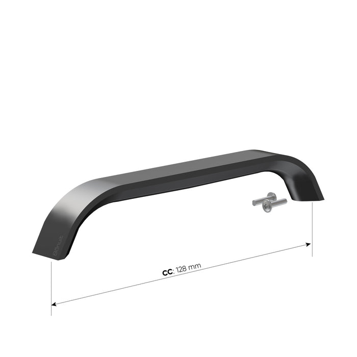 Manija de aluminio en arco, níquel o negra