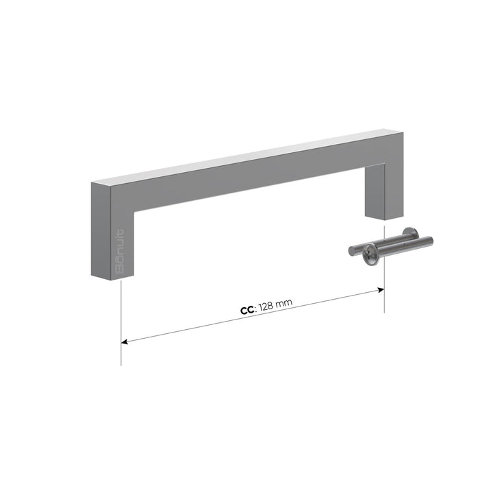 Manija rectangular acero 201 cepillado brillante o negro