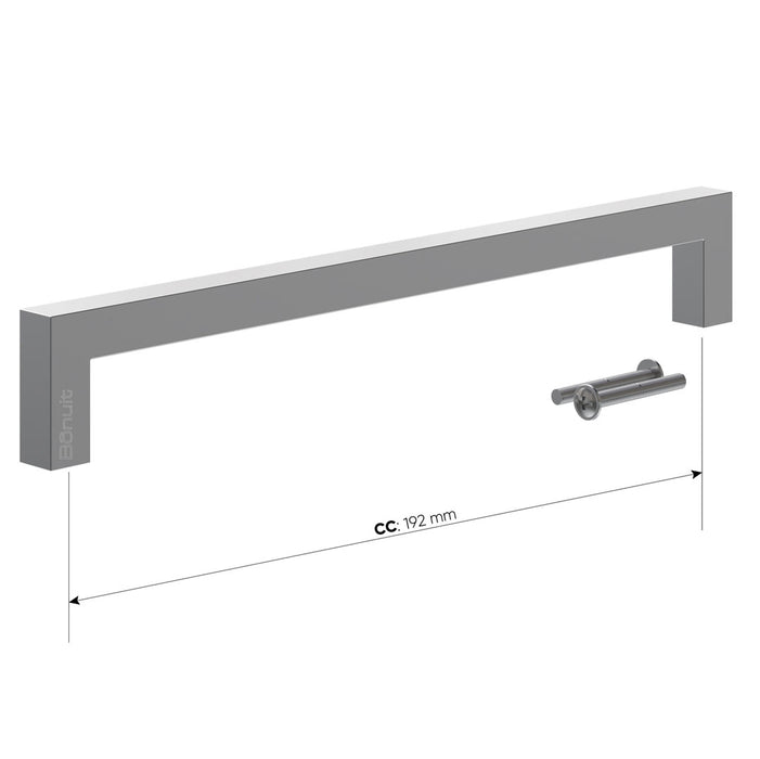 Manija rectangular acero 201 cepillado brillante o negro