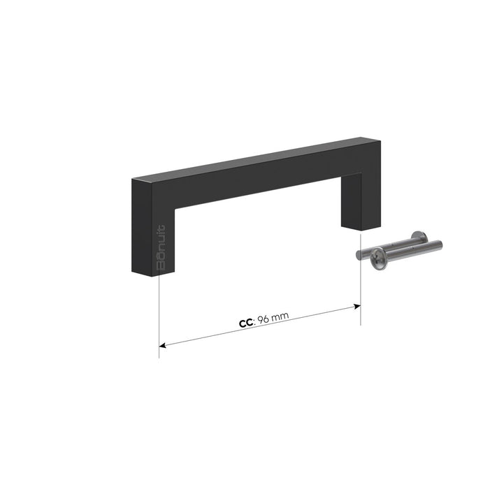 Manija rectangular acero 201 cepillado brillante o negro