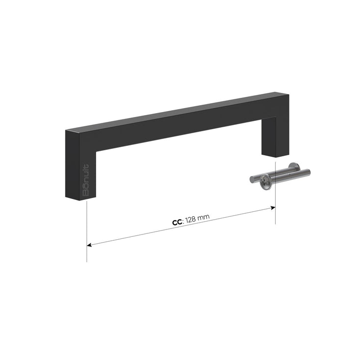 Manija rectangular acero 201 cepillado brillante o negro