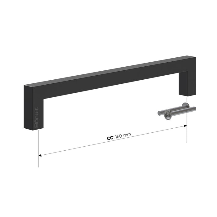 Manija rectangular acero 201 cepillado brillante o negro