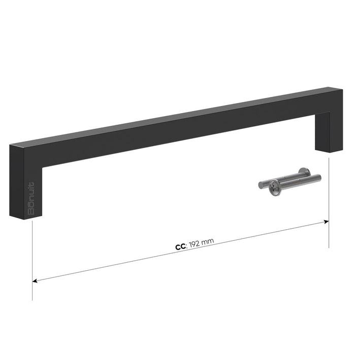 Manija rectangular acero 201 cepillado brillante o negro