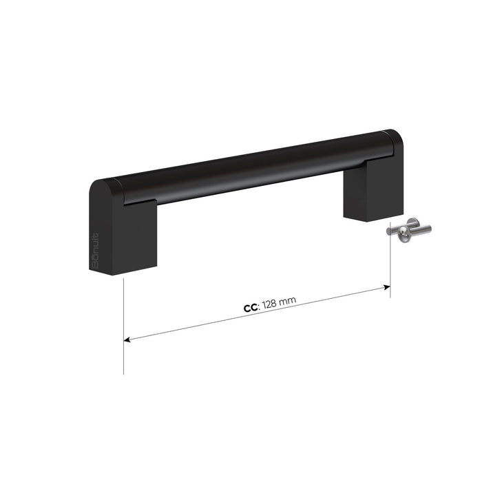 Manija en acero 201 rectangular negro o brillante