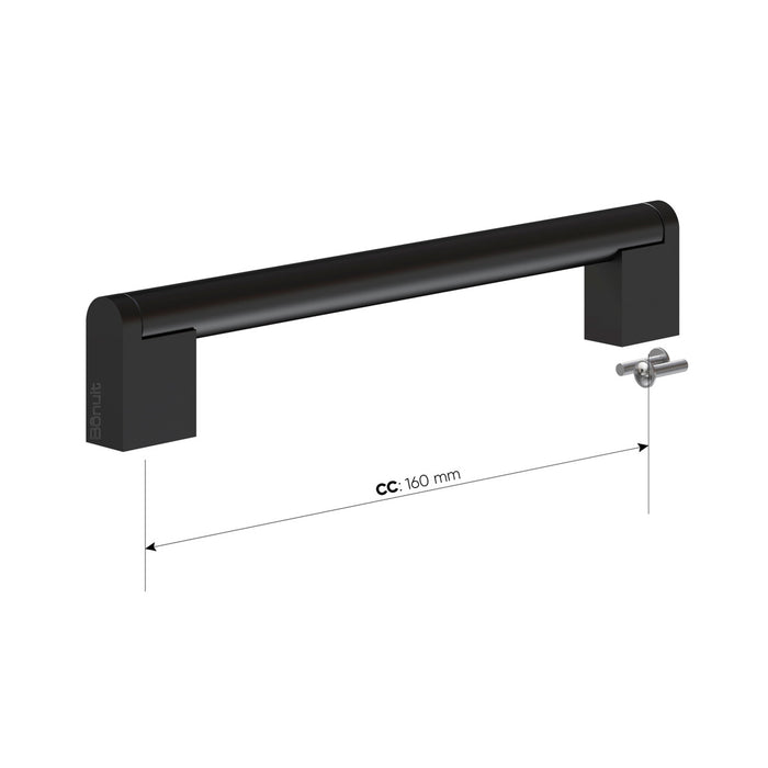 Manija en acero 201 rectangular negro o brillante