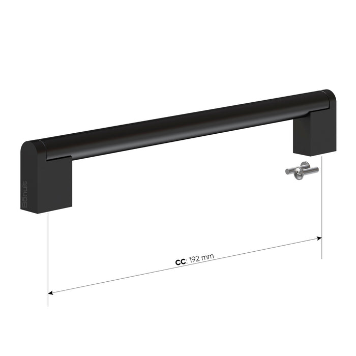 Manija en acero 201 rectangular negro o brillante