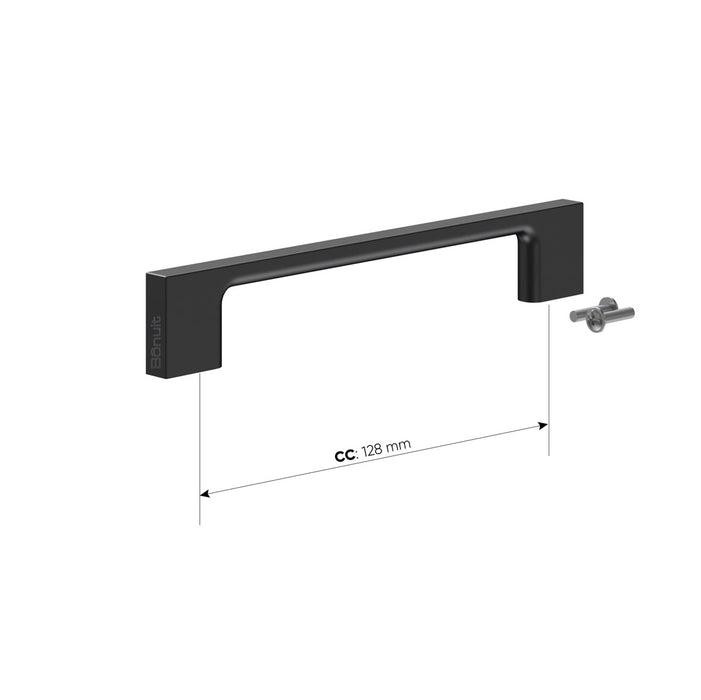 Manija rectangular en Zamak níquel cepillada o negra