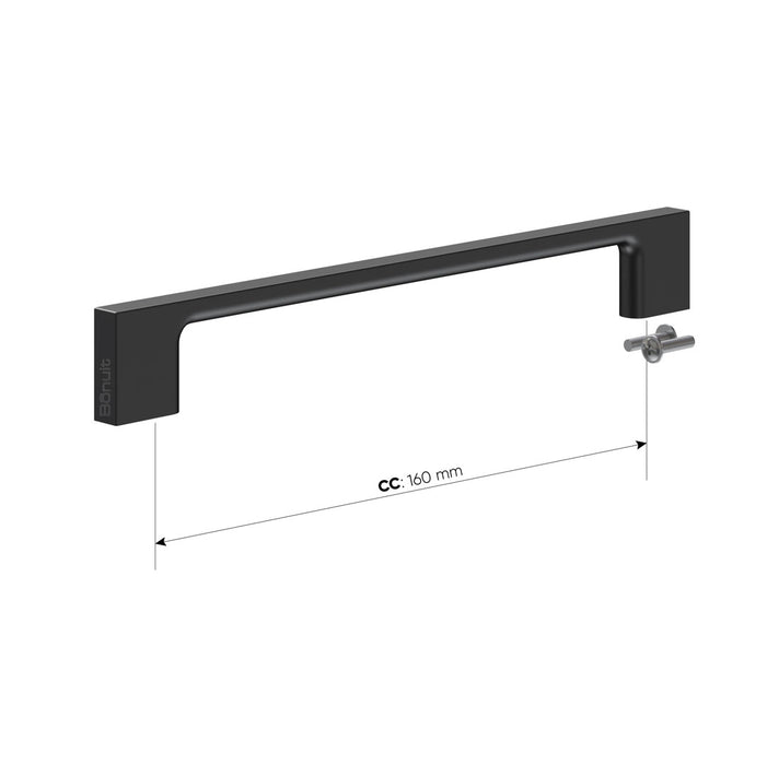 Manija rectangular en Zamak níquel cepillada o negra