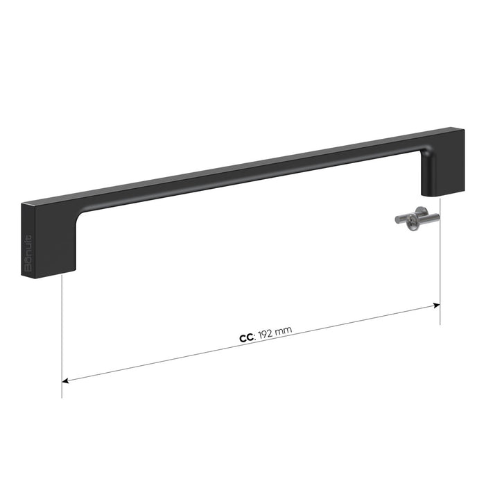 Manija rectangular en Zamak níquel cepillada o negra