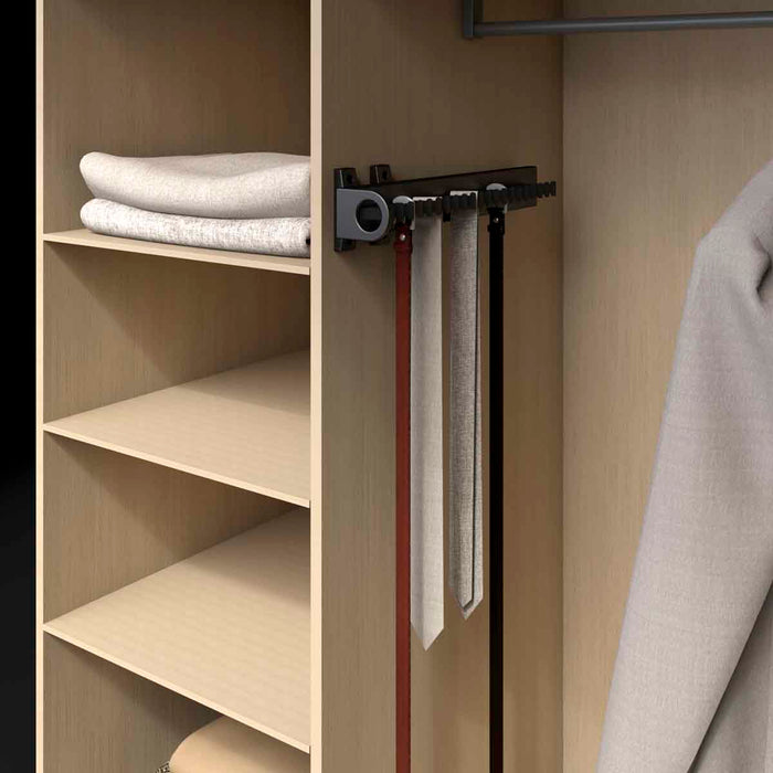 Corbatero con riel extensible gris o negro mate