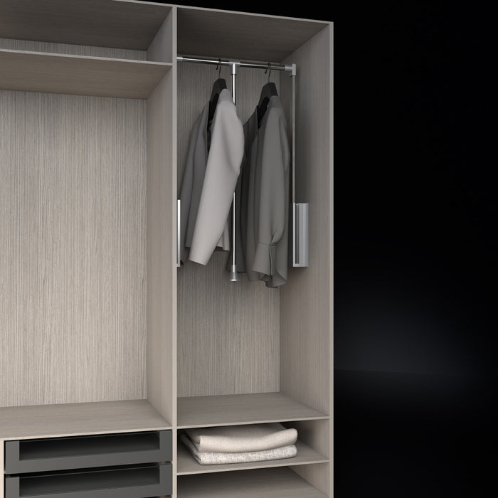 Elevador para closet 54-66 cm cromado o negro mate