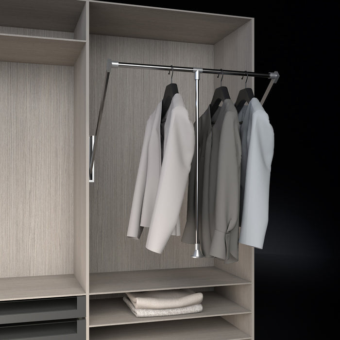 Elevador para closet 87 - 129 cm cromado o negro mate