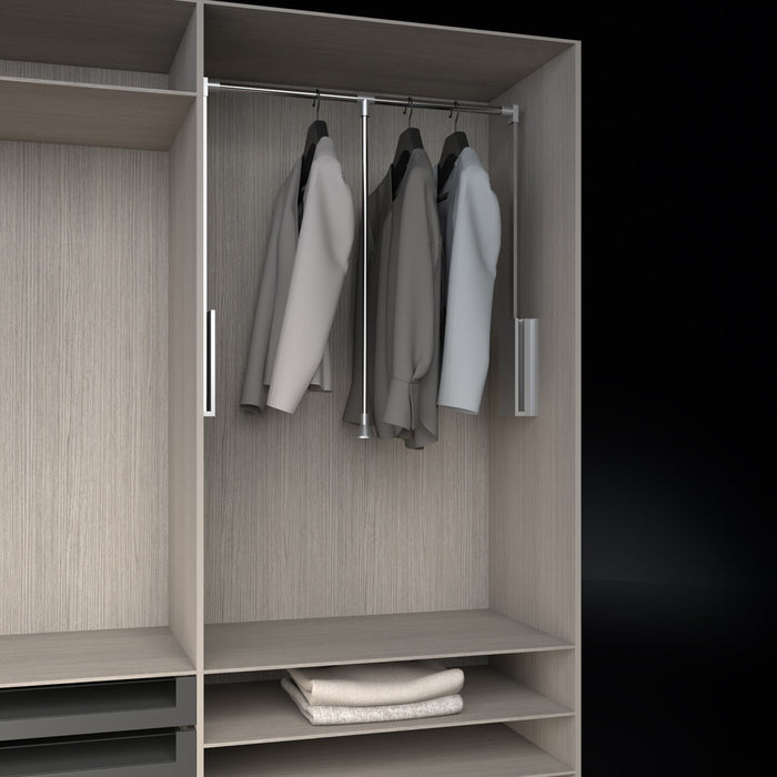 Elevador para closet 87 - 129 cm cromado o negro mate