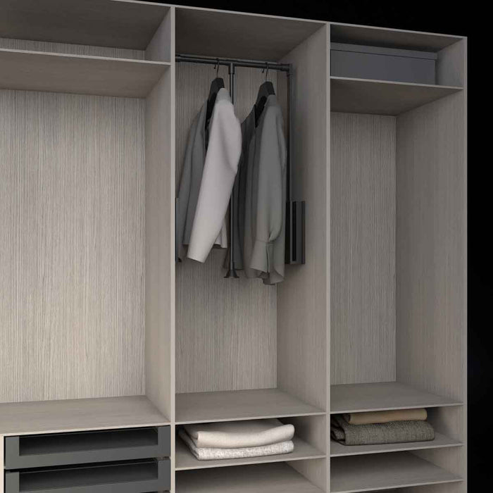 Elevador para closet 54-66 cm cromado o negro mate