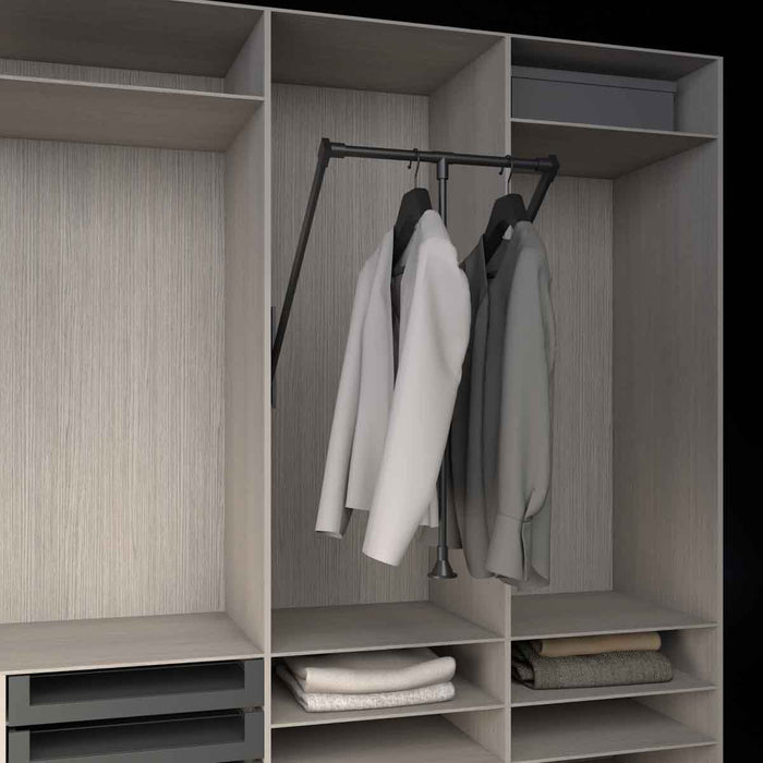 Elevador para closet 54-66 cm cromado o negro mate