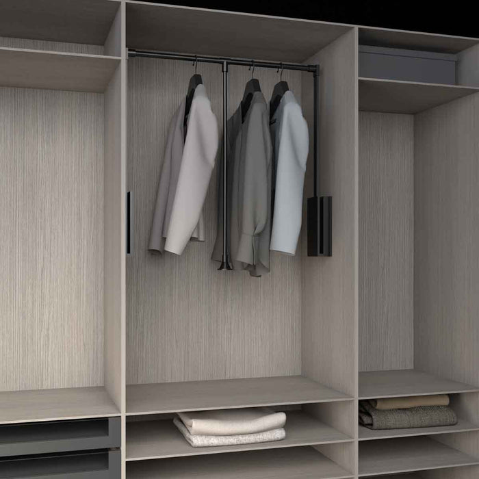 Elevador para closet 87 - 129 cm cromado o negro mate