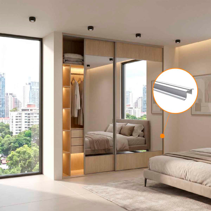 Perfil manija de aluminio con felpa para puertas de clóset corredizas Amazonas
