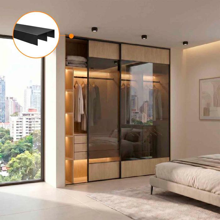 Perfil guía corrediza superior Amazonas para puerta de clóset