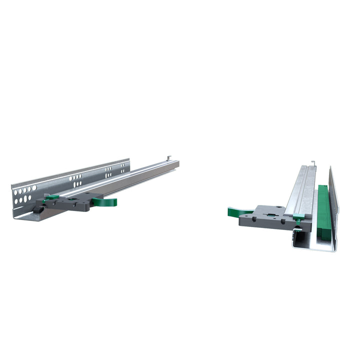 Riel corredera para cajón montaje bajo cierre lento - extensión total 30 kg