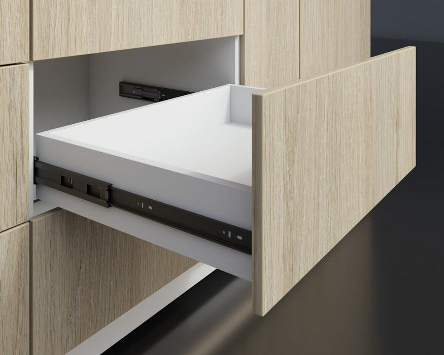 Riel corredera para cajón cierre lento con extensión total 30 kg