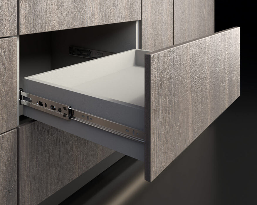 Riel corredera para cajón cierre lento eco con extensión total 20 kg