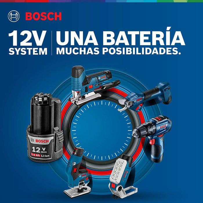 Aspiradora de polvo 12V GAS 12V-LI + Kit 2 Baterías 12V 2 Ah + Cargador de batería GAL12V-20 Marca BoschMarca Bosch