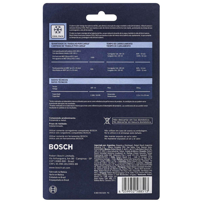 Batería de iones de litio 18V  GBA 18V 2,0 Ah Bosch