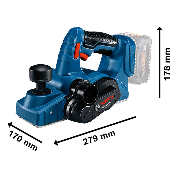 Cepillo inalámbrico 18V GHO 18 V-LI, Sin Bateria/Sin Cargador Bosch